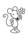 topo con fiore