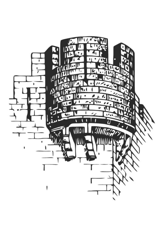 Disegno da colorare torre del castello
