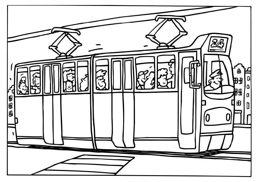 Disegno da colorare tram