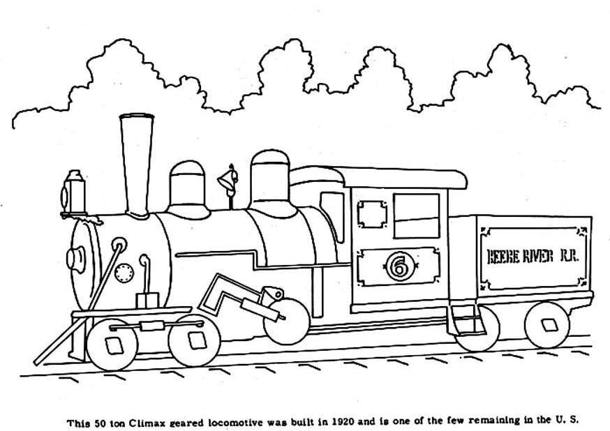 Disegno da colorare treno a vapore