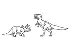 Disegni da colorare Triceratops e T-rex