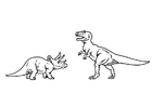 Disegno da colorare Triceratops e T-rex