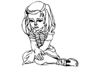 disegno-da-colorare triste - sola