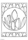 Disegno da colorare tulipani