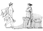Disegni da colorare Ulisse - Hermes ordina Calipso di liberare Ulisse