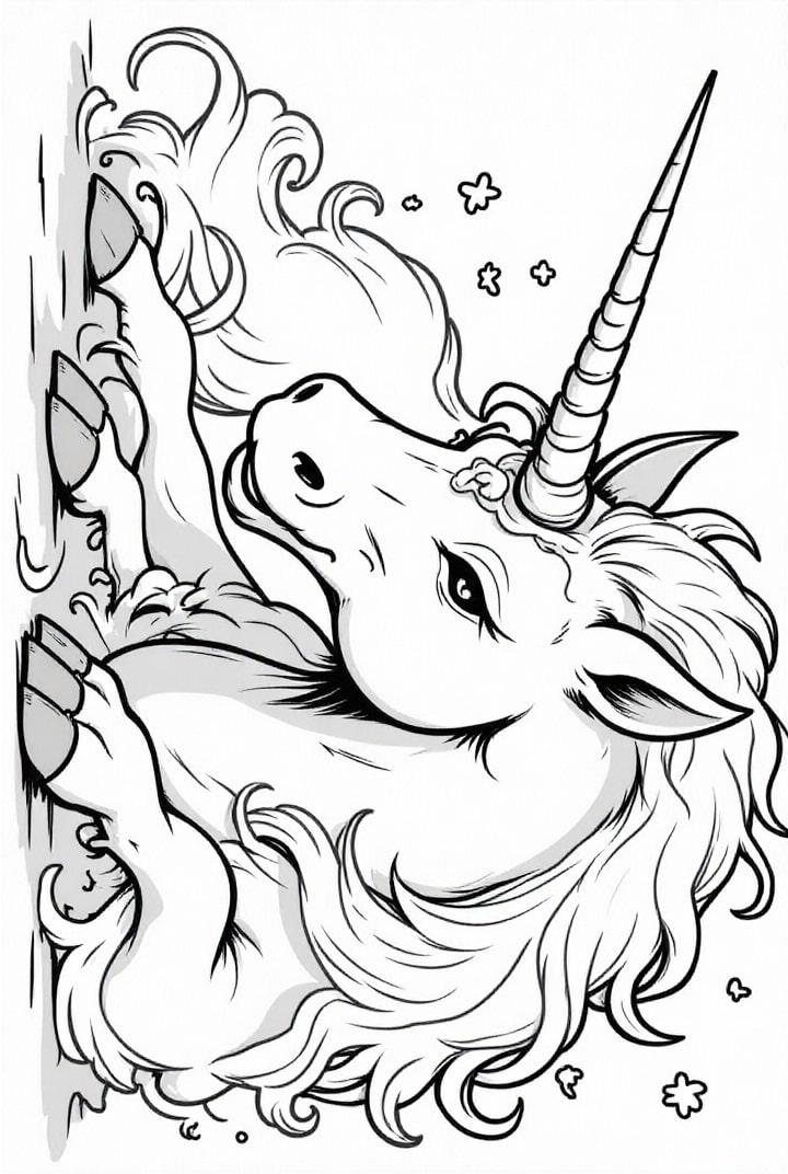 unicorno che riposa