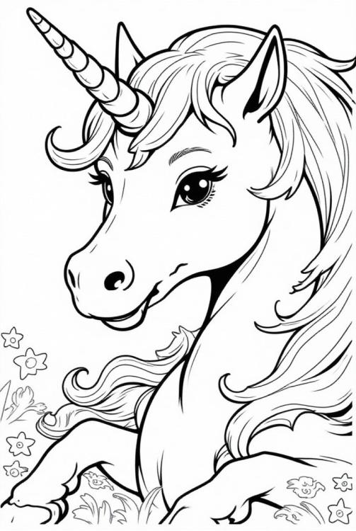 unicorno nel prato