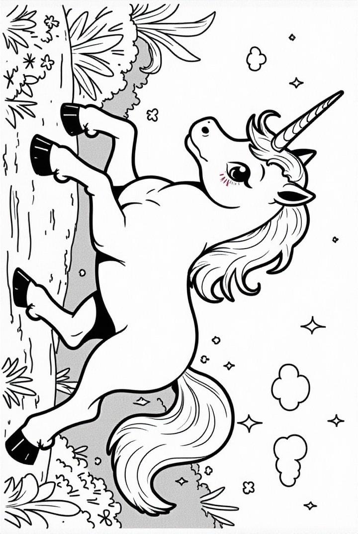 unicorno sulla strada