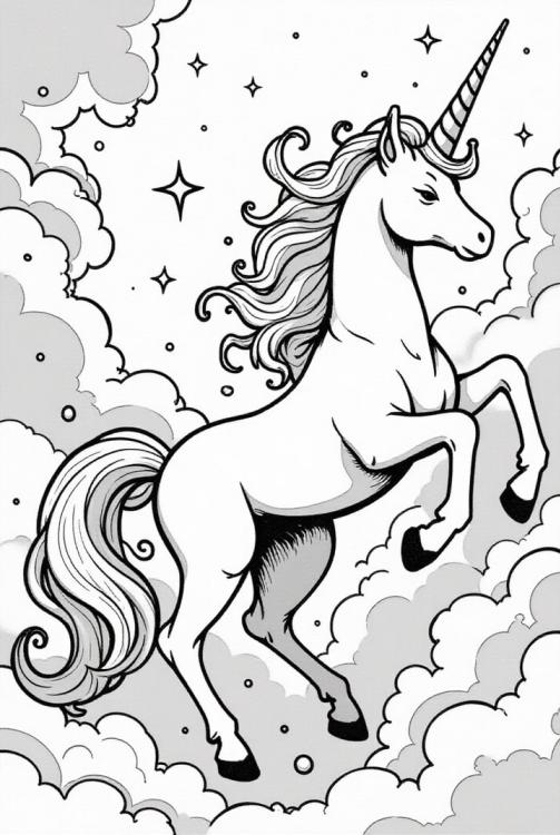 unicorno tra le nuvole