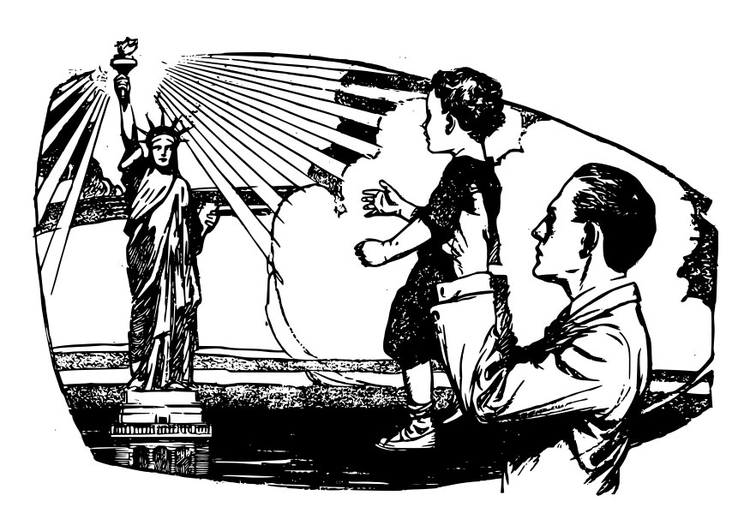 Disegno da colorare USA - Statua della LibertÃ 