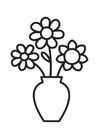 disegno-da-colorare vaso con fiori