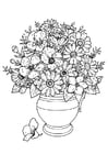 Disegni da colorare vaso con fiori