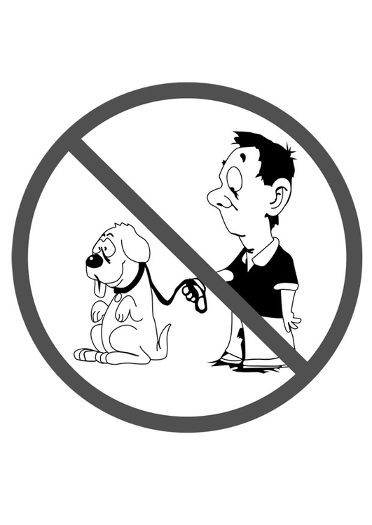 Disegno da colorare vietato l'accesso ai cani