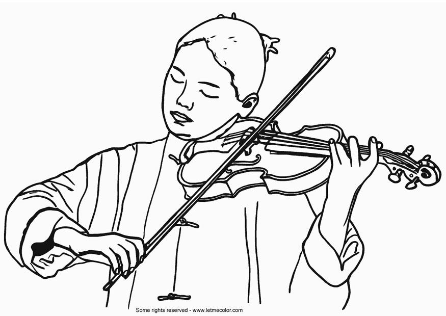 Disegno da colorare violinista