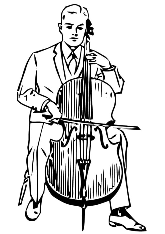 Disegno da colorare violoncello