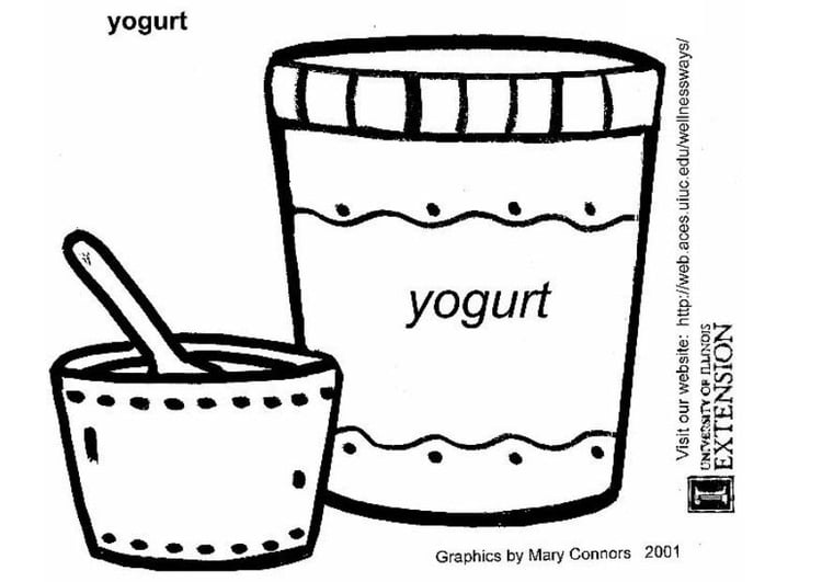Disegno da colorare yoghurt