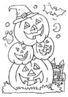 Disegni da colorare zucche di Halloween