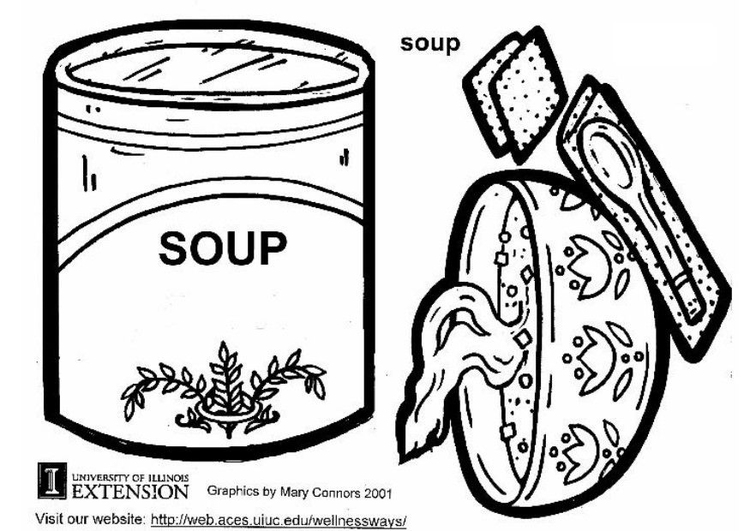 Disegno da colorare zuppa