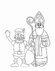 Disegno da colorare Zwarte Piet e San Nicola 