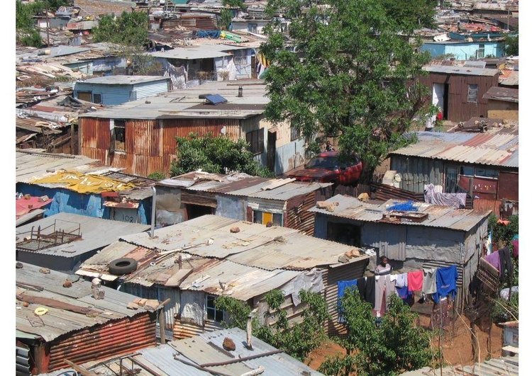 Foto barraccopoli a Soweto, Sudafrica