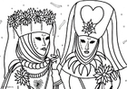 Disegno da colorare carnevale a venezia