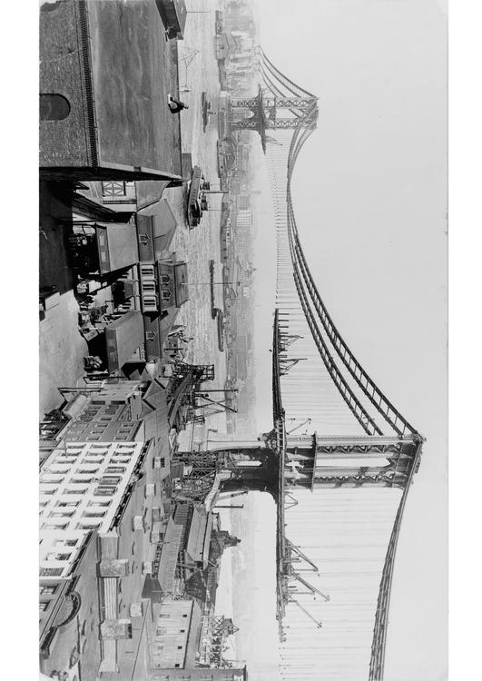 costruzione del ponte di Manhattan 1909