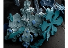 Foto cristalli di ghiaccio sotto il microscopio