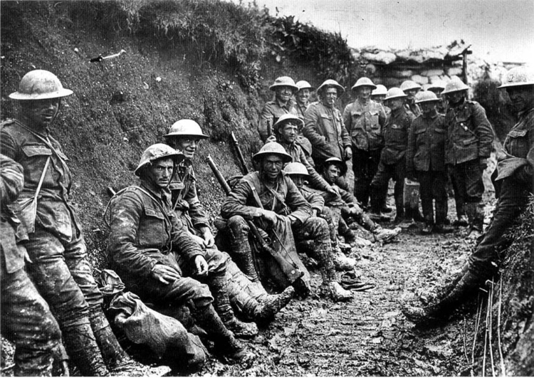 Foto fucilieri irlandesi durante la battaglia della Somme
