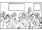 Disegno da colorare lezione di informatica