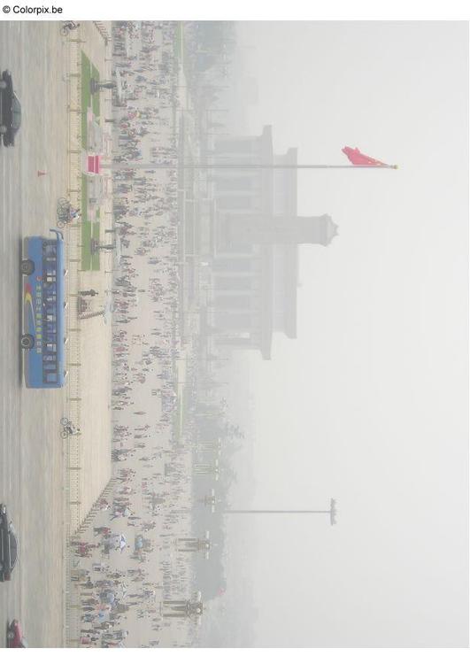 Lo smog a Piazza Tian'anmen 