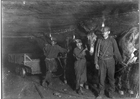 Foto minatori, carbone, 1908