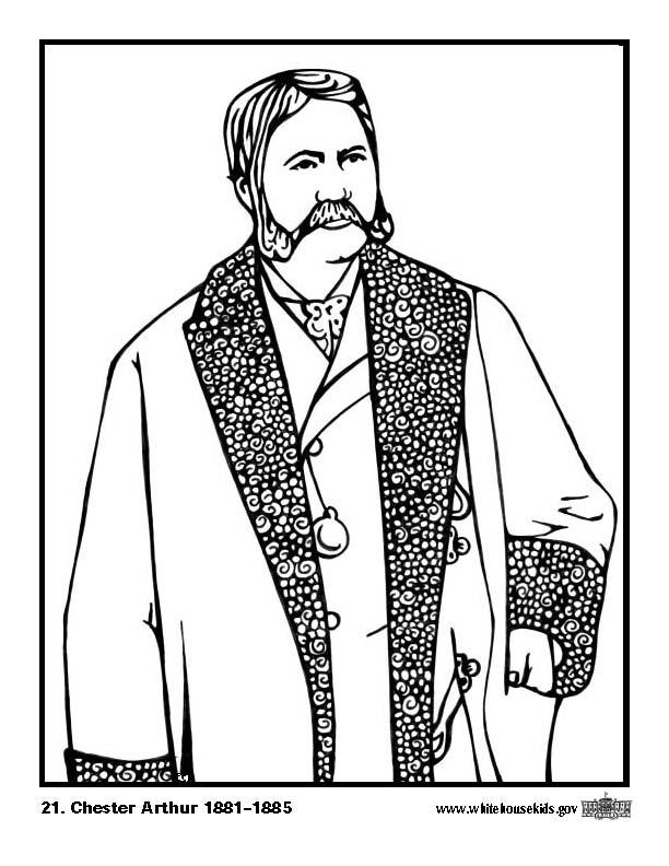 21 chester arthur Disegno da colorare 21 chester arthur