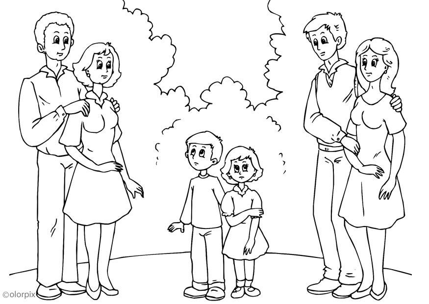 3. genitori con il nuovo partner Disegno da colorare 3. genitori con il nuovo partner