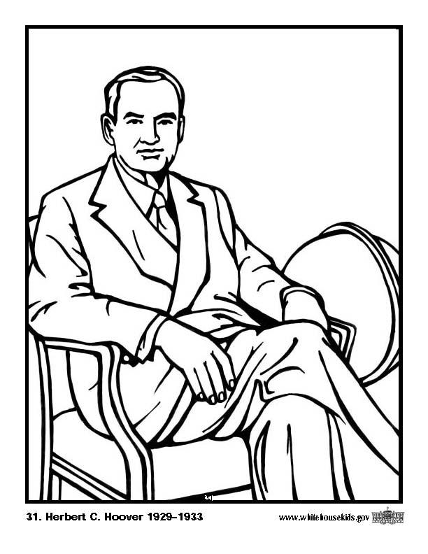 31 herbert c. hoover Disegno da colorare 31 herbert c. hoover