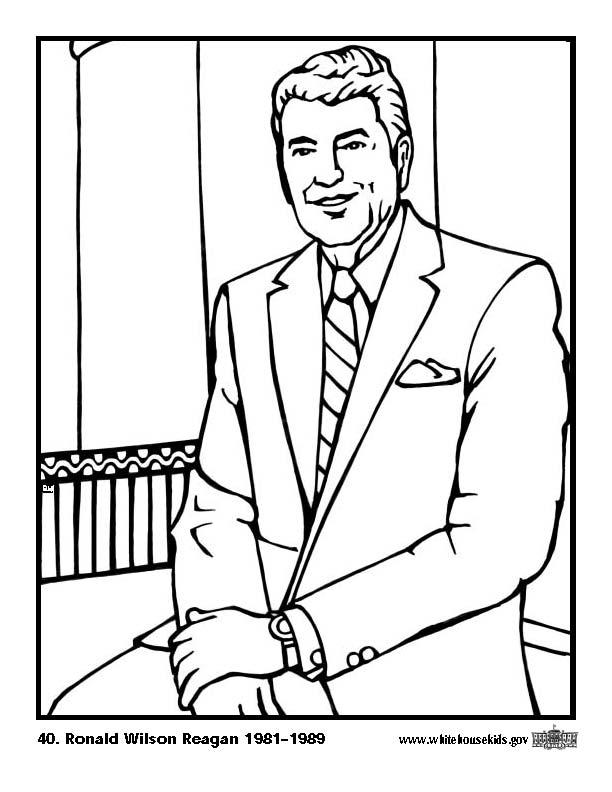 40 ronald wilson reagan Disegno da colorare 40 ronald wilson reagan