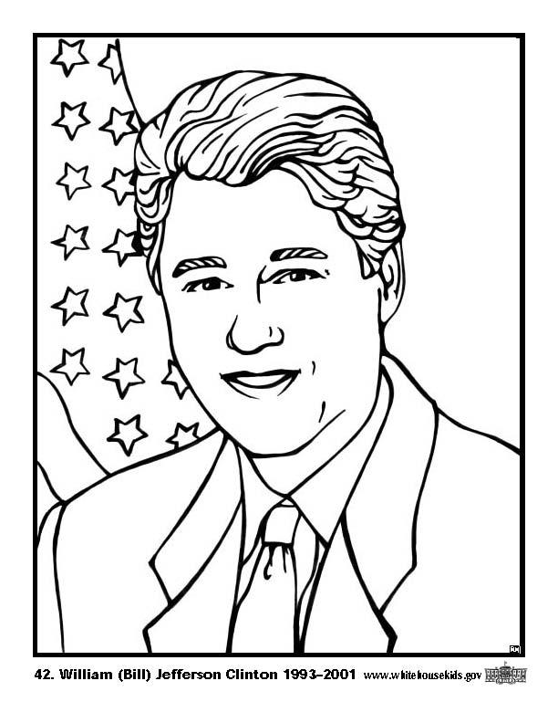 42 william (bill) jefferson clinton Disegno da colorare 42 william (bill) jefferson clinton