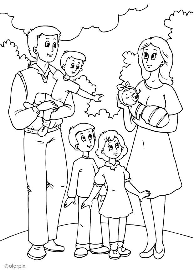 5. nuova famiglia di papA Disegno da colorare 5. nuova famiglia di papA
