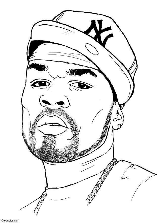 50 cent Disegno da colorare 50 cent
