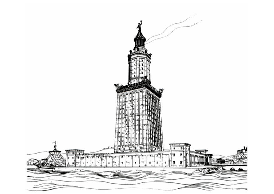 7 meraviglie del mondo - faro di alessandria Disegno da colorare 7 meraviglie del mondo - faro di alessandria