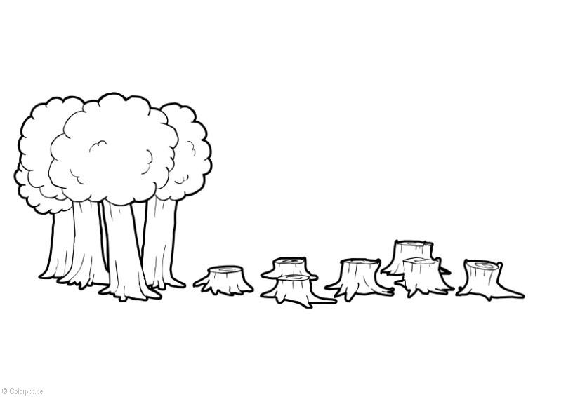 abbattimento degli alberi Disegno da colorare abbattimento degli alberi