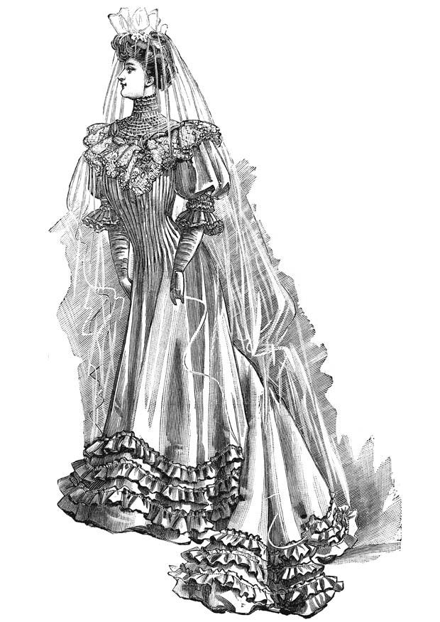 abito da sposa 1906 Disegno da colorare abito da sposa 1906