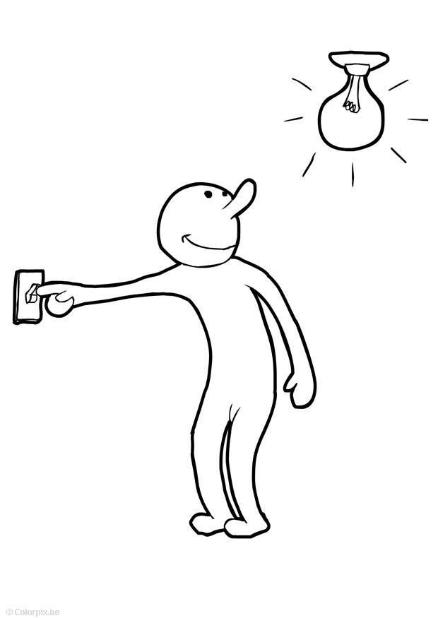accendere la luce Disegno da colorare accendere la luce