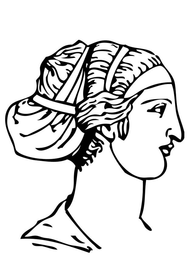 acconciatura greca Disegno da colorare acconciatura greca