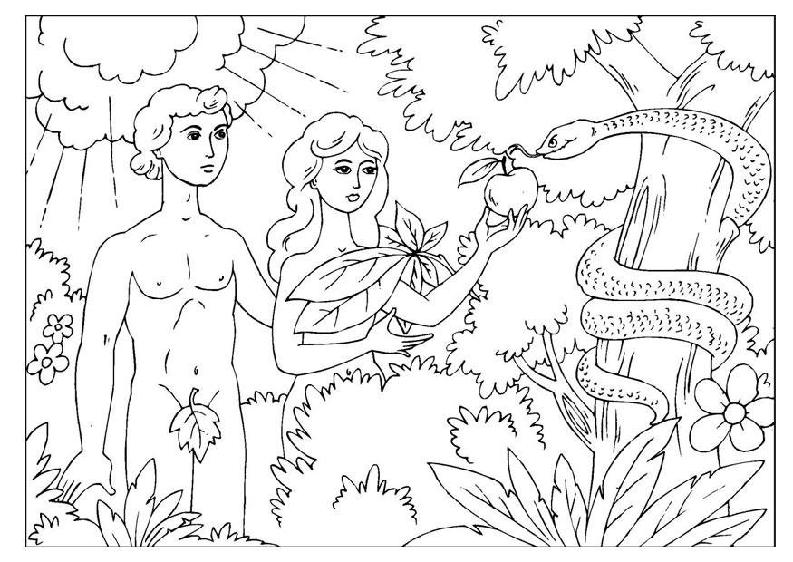 adamo ed eva Disegno da colorare adamo ed eva