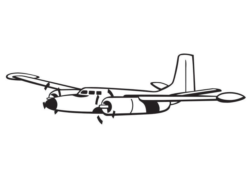 aereo con le eliche Disegno da colorare aereo con le eliche