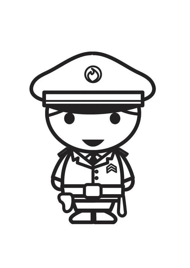 agente di polizia Disegno da colorare agente di polizia