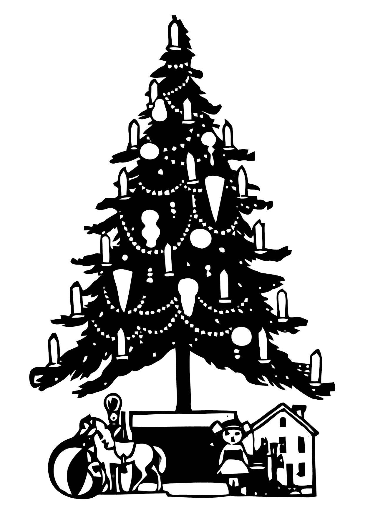 Disegno da colorare albero di natale