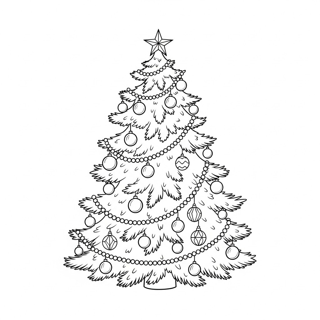 albero di natale Disegno da colorare albero di natale