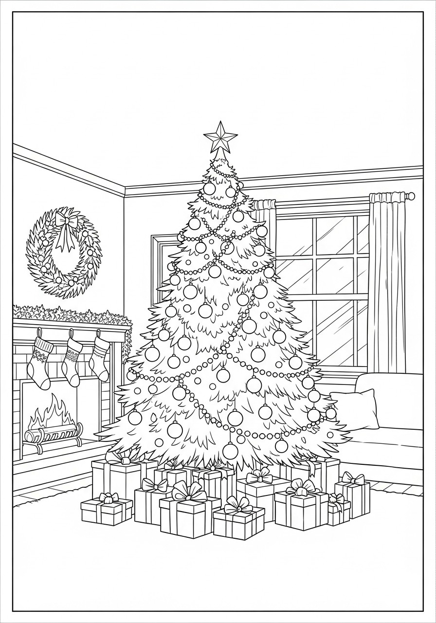 albero di natale Disegno da colorare albero di natale