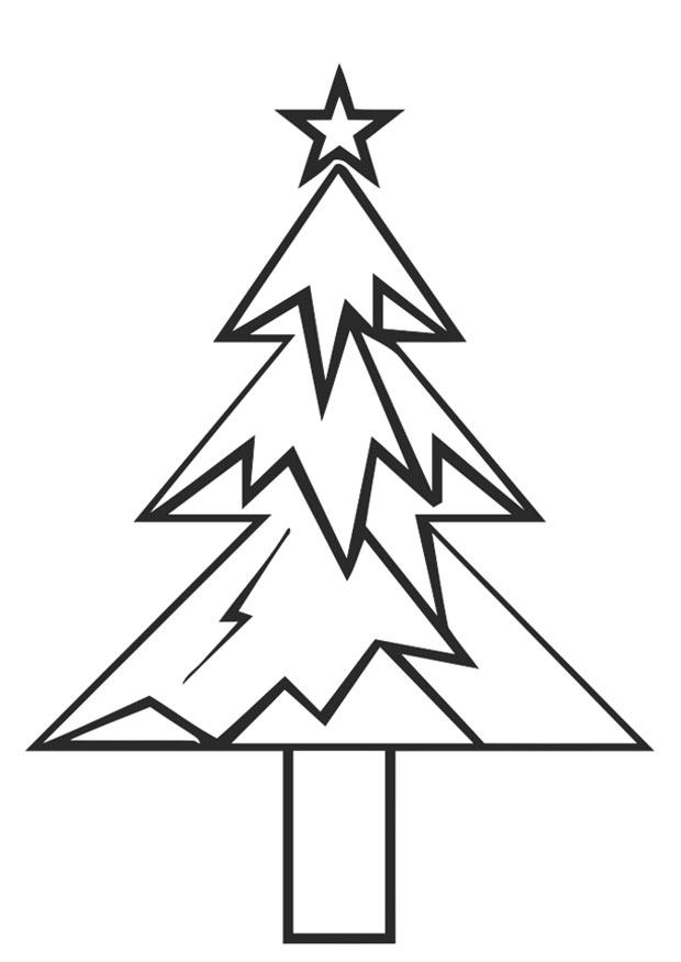 albero di natale con stella Disegno da colorare albero di natale con stella